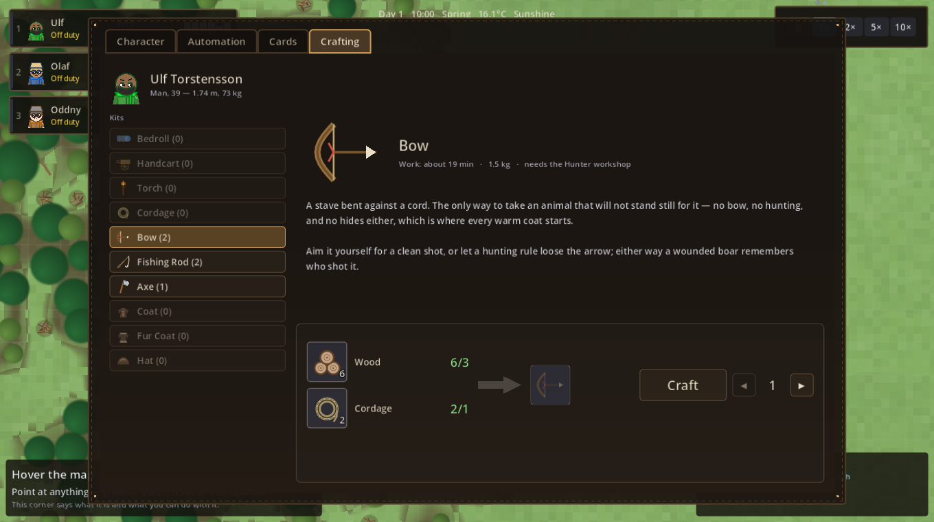 The crafting bench