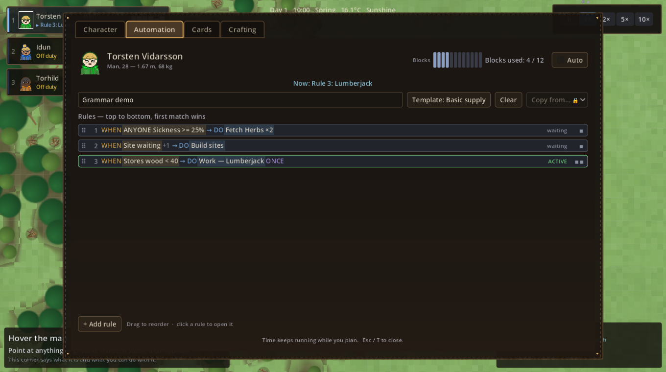 The rule editor
