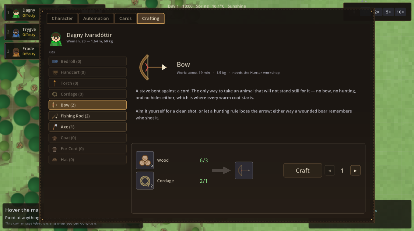 The crafting bench