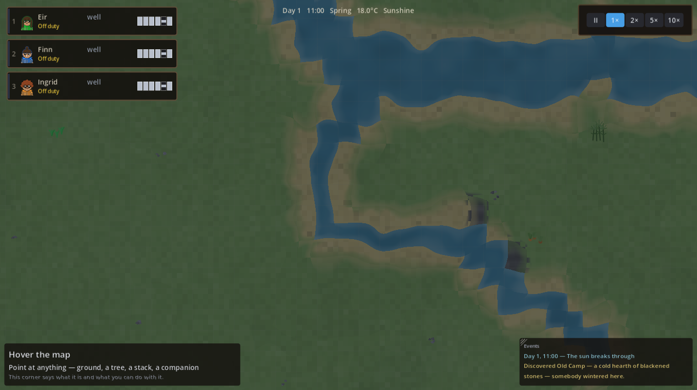 A trunk river cutting to the sea