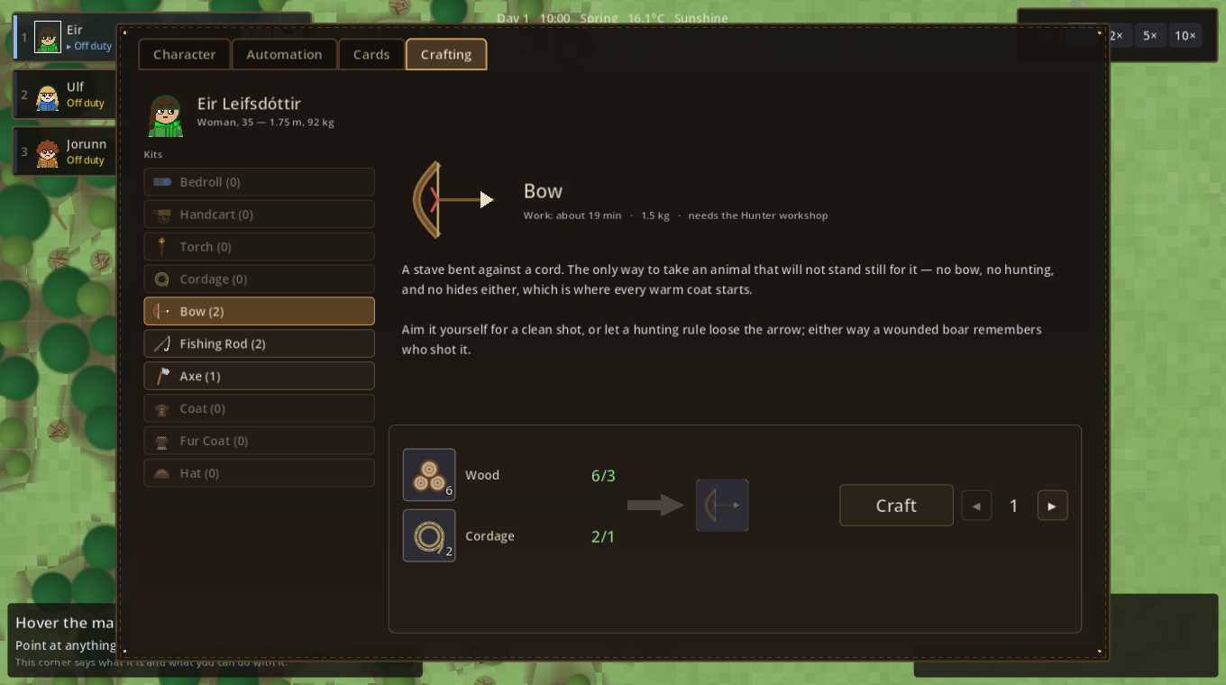 The crafting bench