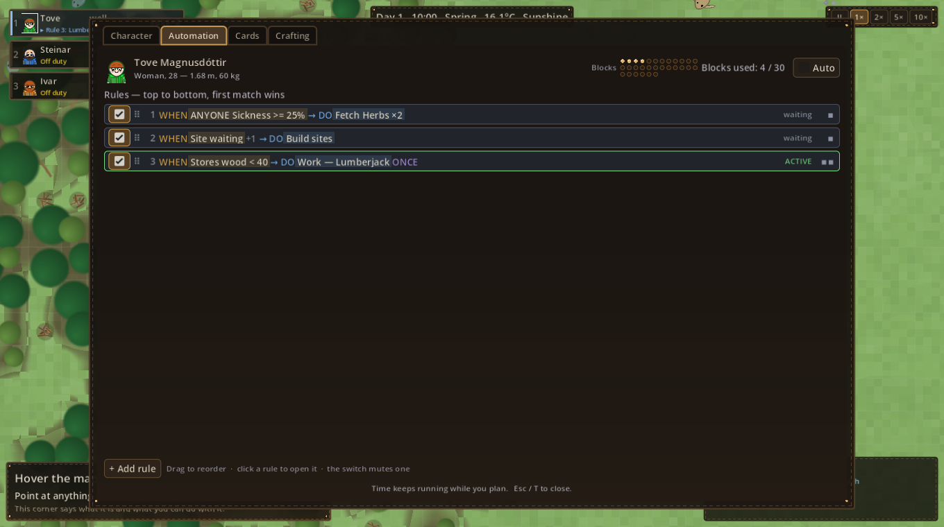 The rule editor