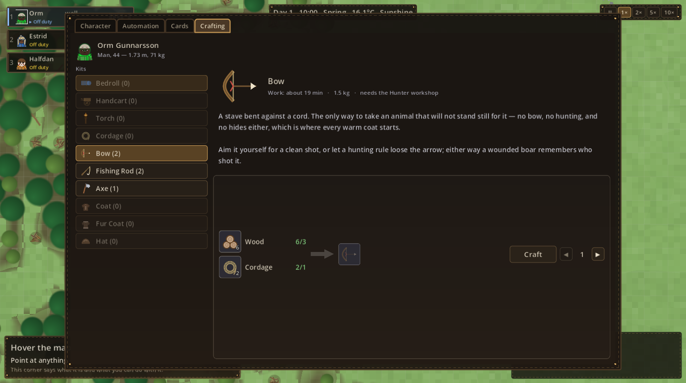 The crafting bench