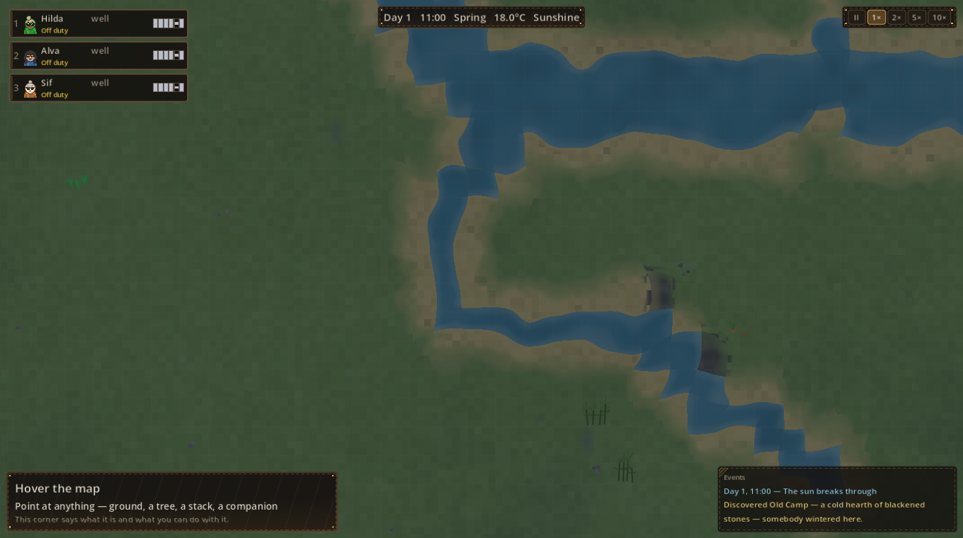 A trunk river cutting to the sea