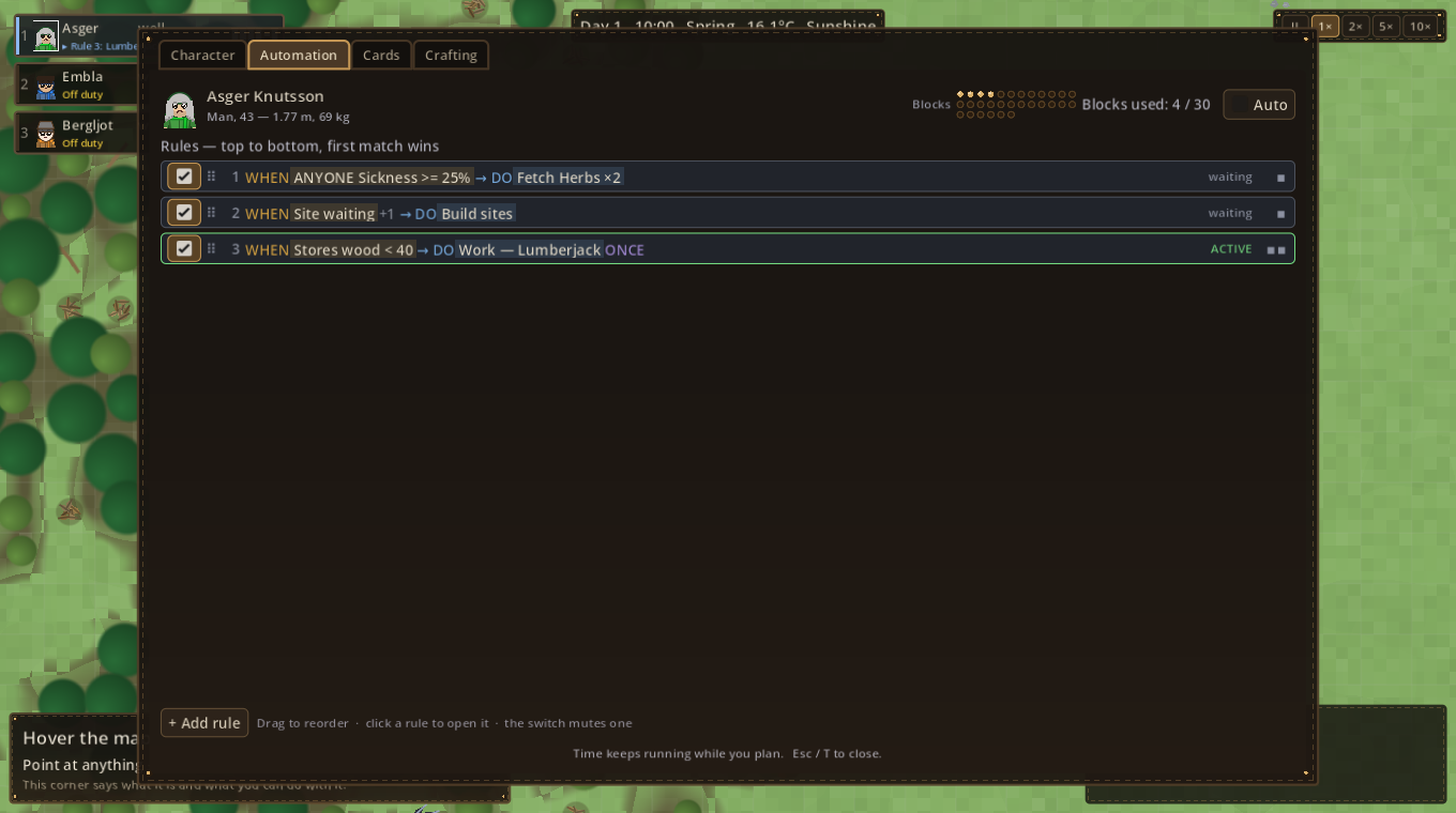 The rule editor