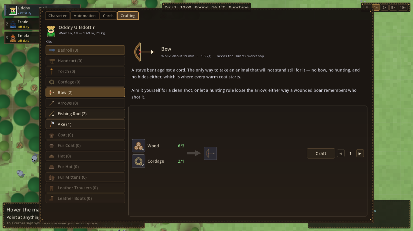 The crafting bench