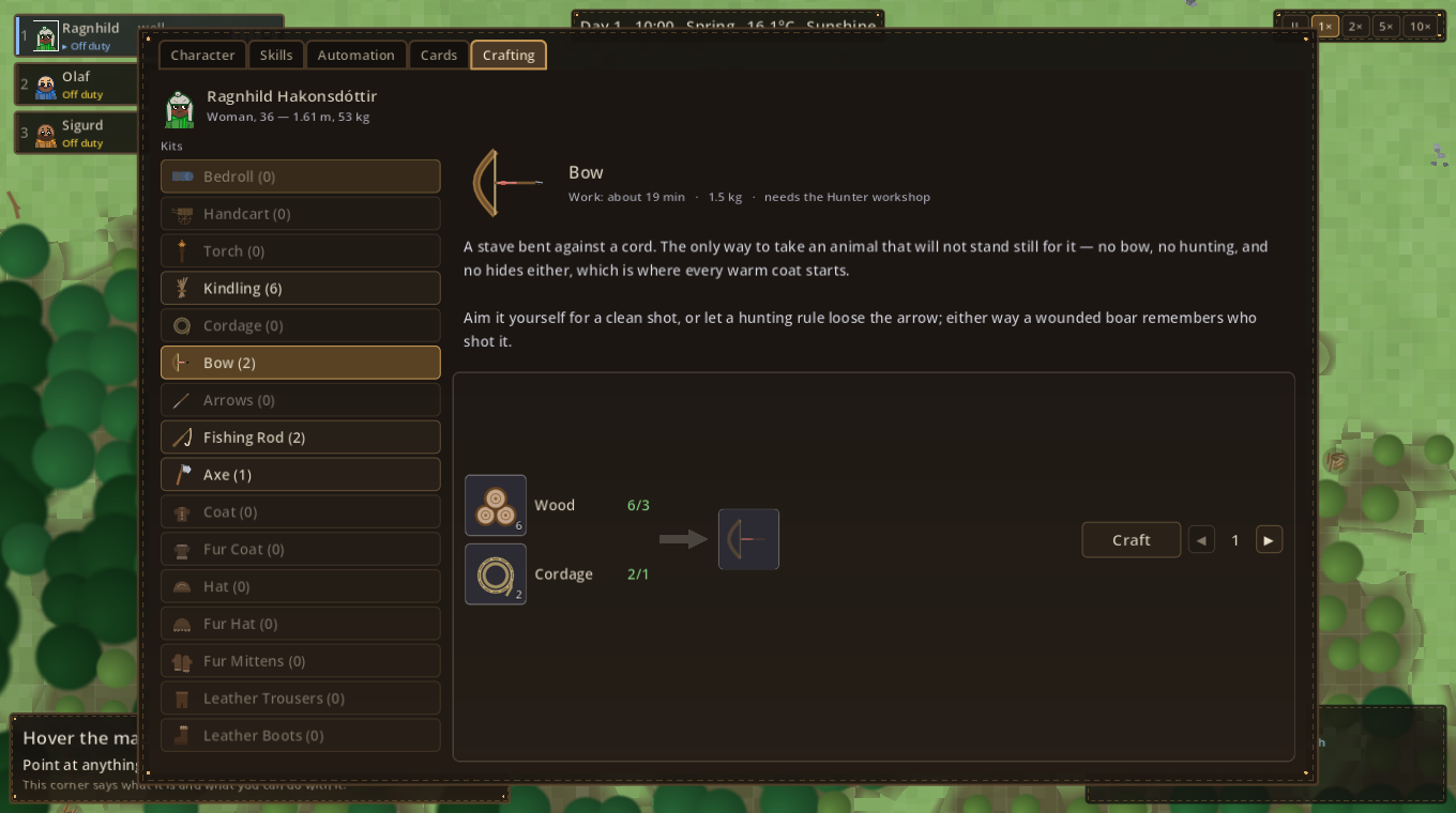 The crafting bench