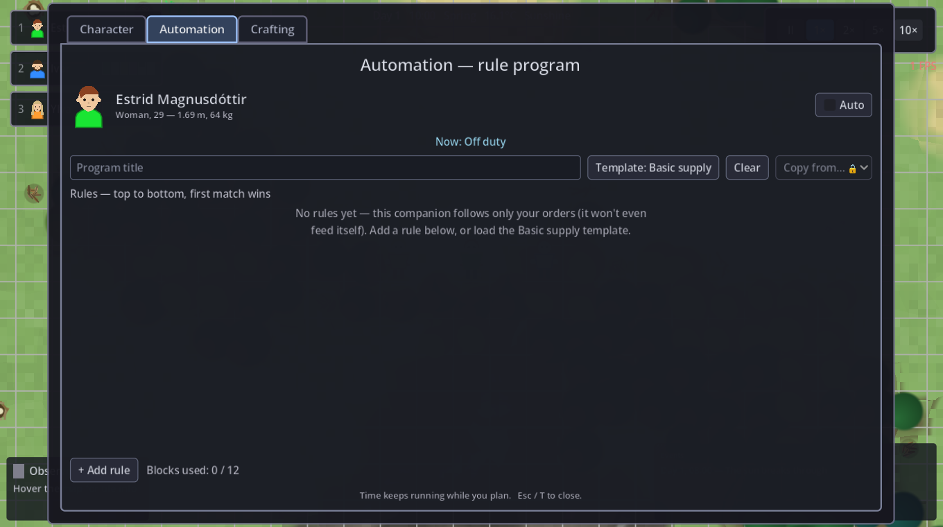 The rule editor