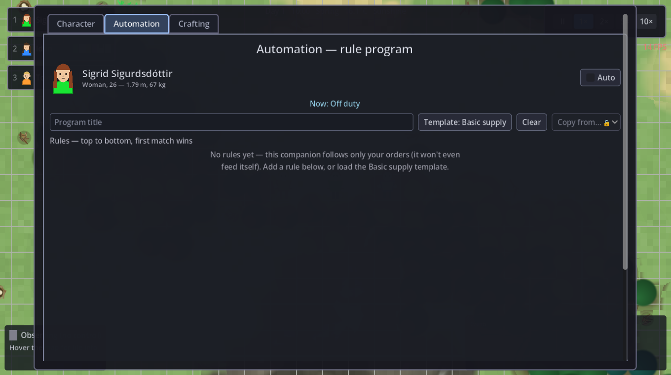 The rule editor