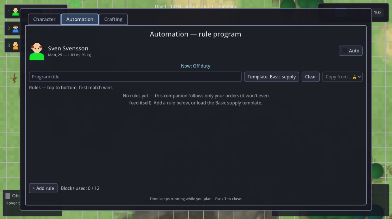 The rule editor