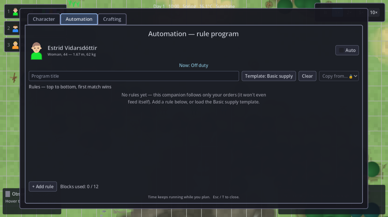The rule editor