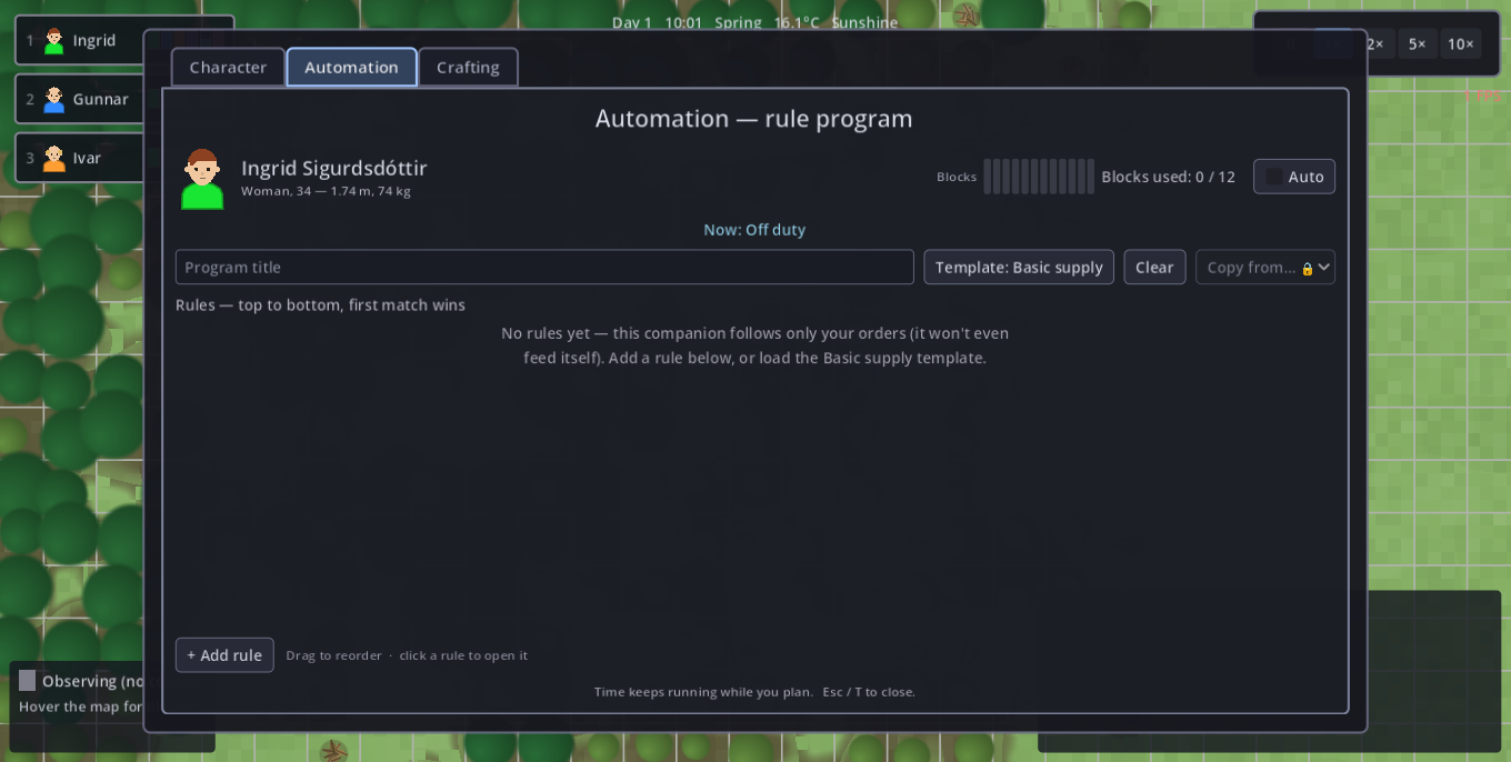 The rule editor
